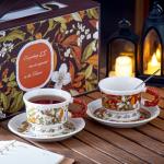 Business Gifts Ceramic Floral Cup Set Gift Box Porcelain Irregular Mug And