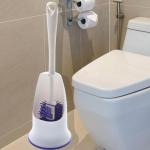 Soft Bristle Toilet Bowl Brush With Holder 13x42cm Rubber Brush Remover