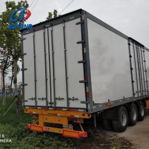 China 3 Axles Box Cargo Truck Wing Van Opening Semi Trailer with 500mm Hight and FUWA Axle factory