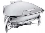 Fan-Shaped Stainless Steel Food Warmer Induction Chafing Dish Optional 5L or 8L