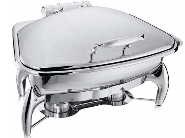 Fan-Shaped Stainless Steel Food Warmer Induction Chafing Dish Optional 5L or 8L
