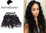Natural Black Water Wave 6A Remy human hair wefts , Tangle And Shedding Free