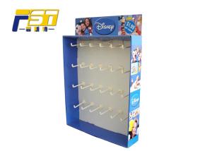 China Cardboard Paper Side Wing Display , Size Customized Counter Hook Display Stand factory