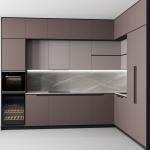 Free 3D Design Modern Custom Countertops PET Kitchen Cabinet