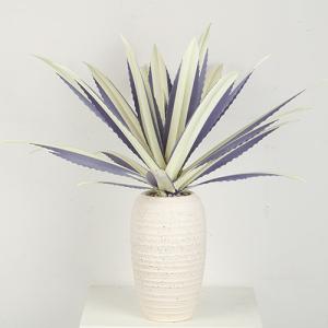 China Flexible Glue Artificial Agave Americana With Purple Side factory