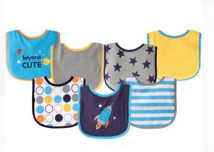China Waterproof Backing Baby Feeding Bibs Cotton Poly Blend Material Lightweight factory