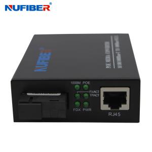 China 10/100/1000M 20km SM SC Fiber To RJ45 30W POE Converter Switch factory