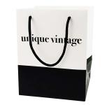 Small Business Logo Printed White Paper Bags with Custom Logo and Black Handle