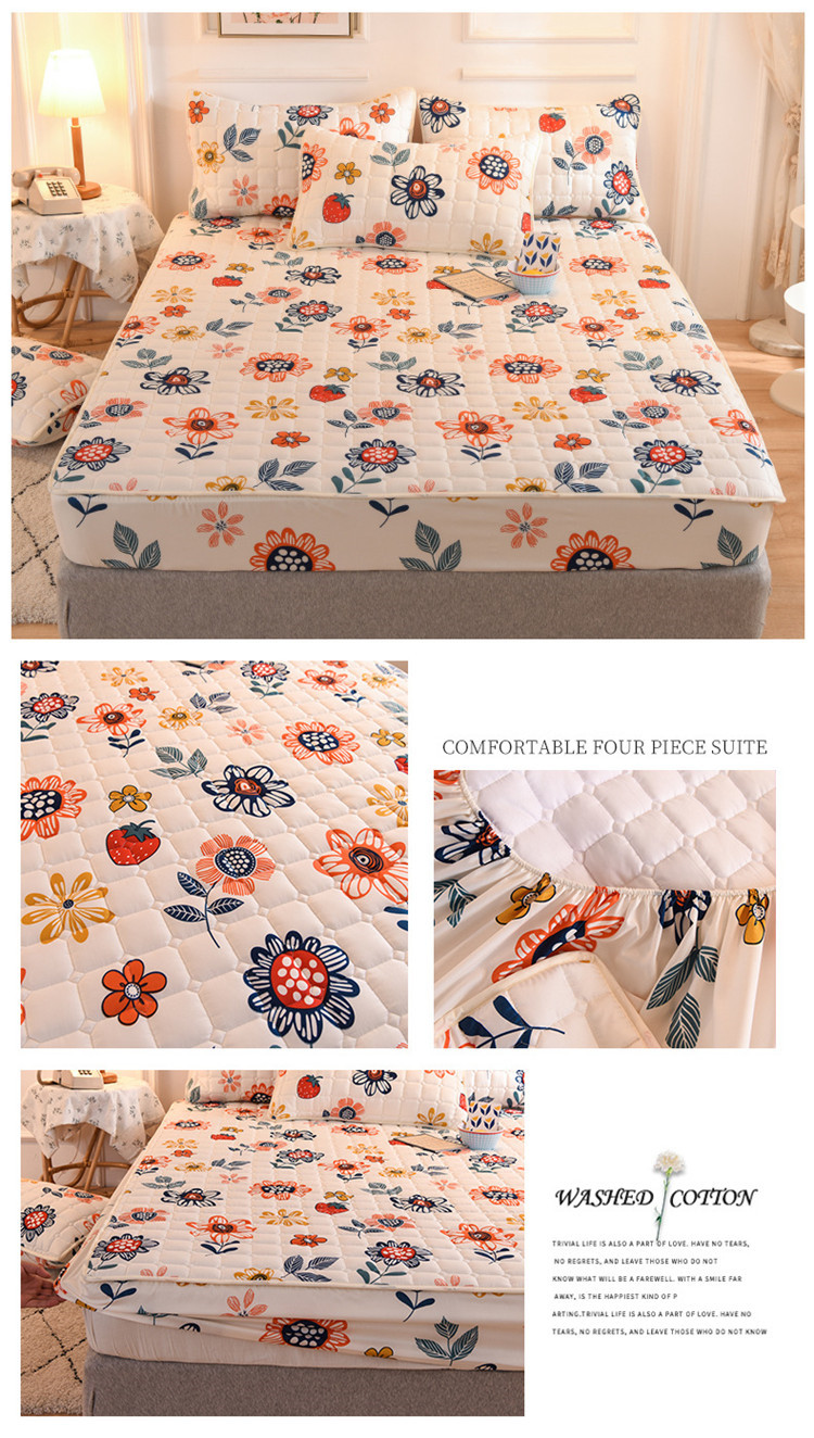 Home Quilted Fittings Custom Printed Brushed Mattress Protectors for Bed Protection Pad