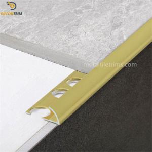China 12mmx2.5meters Aluminium Tile Edging Strip Matt Gold External factory
