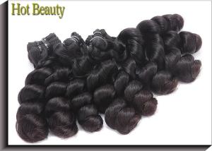 China SGS Double Drawn Human Hair , Natural Color 1B Original Human Funmi Romance Hair Weft No Tangle factory