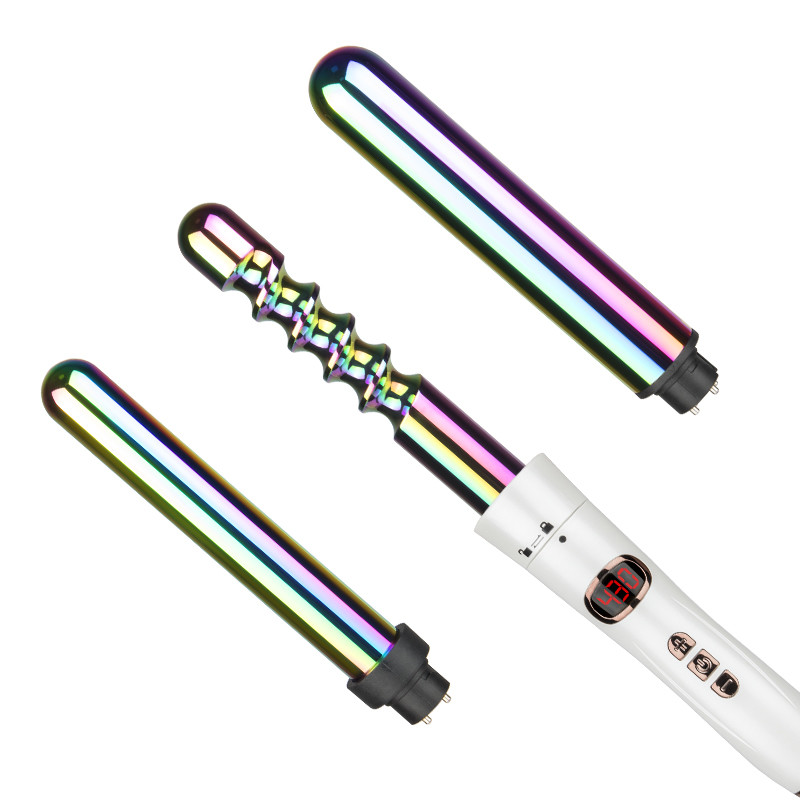 Professional Ceramic Rotating Curler wand 3 in 1 Interchangeable