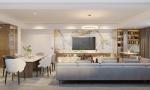 Marble-Style Stainless Steel TV Cabinet With LED Illumination And Multiple