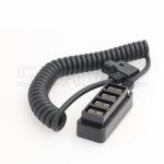 D-tap Male to 4 Port D-tap Female Hub Splitter Coiled Power Cable for ARRI RED