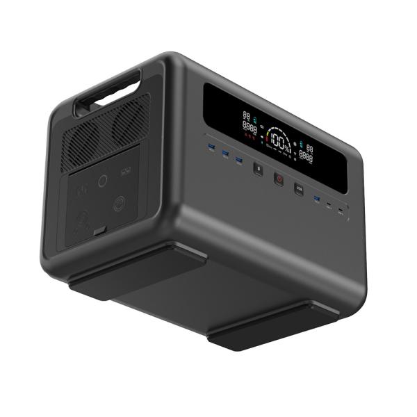 LCD Display 2304Wh Portable Power Station 1200W AC Intput Solar Generator