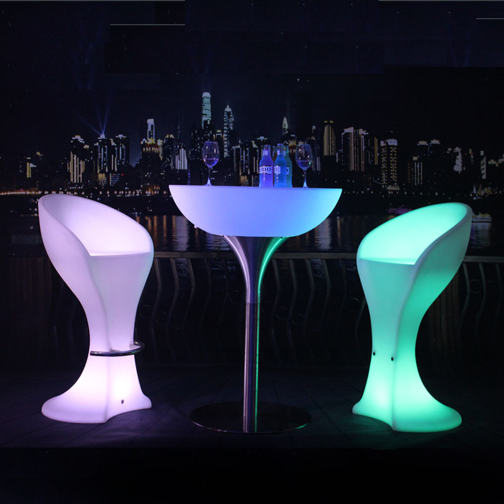 Wireless Illuminated Cocktail Tables Chairs Remote Control For Party