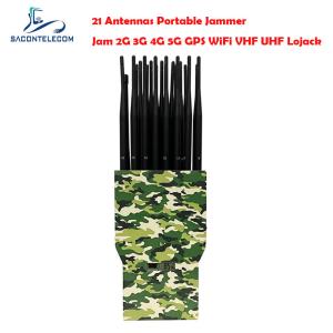 China 21w 21 Bands Mobile Phone Signal Jammer Radius 30m For GPS Lojack Walike Talkie factory