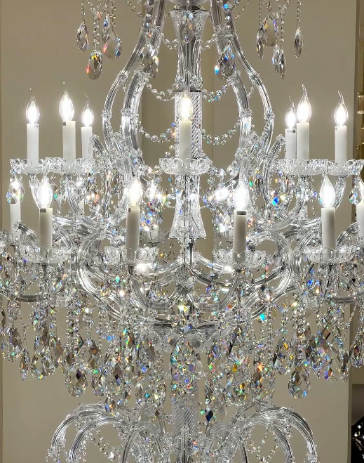 Realistic Transparent Large Chandeliers For Two Story Foyers Europe And America