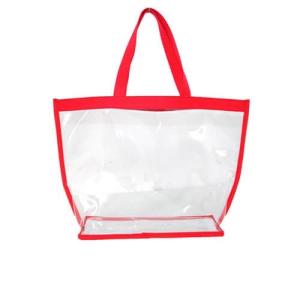 China Water Proof Transparent Clear PVC Womens Shoulder Tote Bags 40 * 35 * 10 cm factory