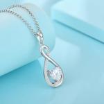 YASVITTI Gemstone Infinity Pendant Necklaces Cubic Zirconia Birthstone Heart 925