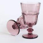 Champagne Long Stem Wine Glasses Vintage Embossed Glass Goblets