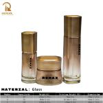 50g 40ml 100ml Gradient Spray Coating Process Square Glass Skincare Set