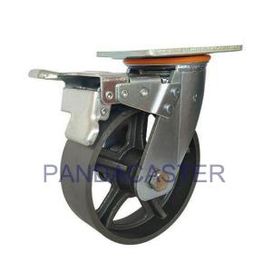 China Heavy Duty Cast Iron Wheel High Temperature Resistant Casters With Brake Device factory
