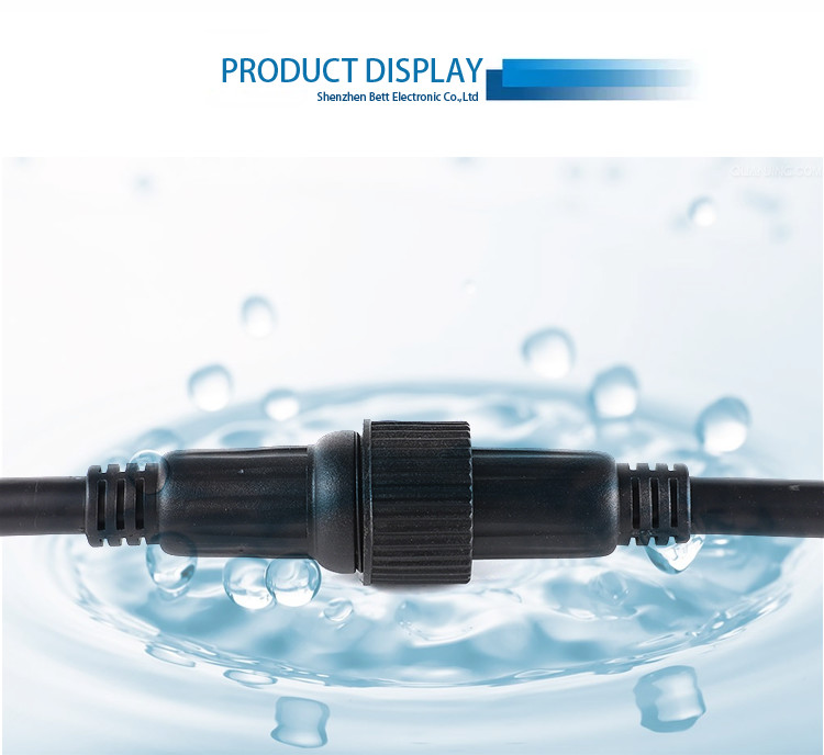 Outdoor Lighting IP67 Waterproof Cable LED Connection Cable with 2-5 Pins Male And Female Plug in Black/White Color