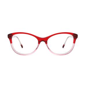 China Clear Lens Women'S Acetate Classic Cat Eye Glasses Frame Special Temple Lens Width 2.08&quot; factory