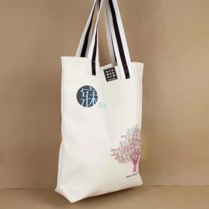 China Wear Resistant Cotton Canvas Tote Bags With Laminated Full Color Printing factory
