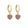 Buy cheap Micro Insert 18k Gold Plated Jewelry Earrings Full Rhinestone Gold Heart Hoop from wholesalers