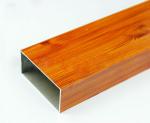 Square Wood Finished Aluminum Door Frame Profile For Construction Material