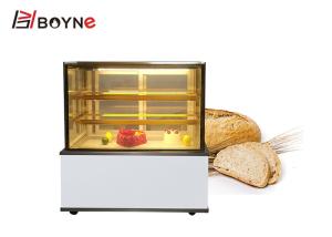 China Marble Base Glass Behind Door Japanese Style Right Angle Twi Layers for Bakery factory