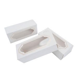 Custom Recyclable Kraft Paper Macaron Cookie Biscuit Packaging Box with Clear