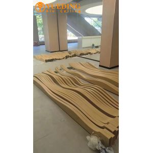 Irregular Shaped Aluminum Wall Panel Twisted Arc Column Wrapping Customized