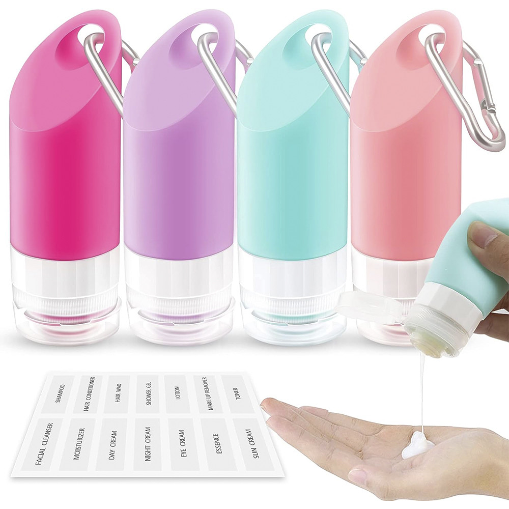 58ml Toiletries Silicone Travel Bottle Set With Hanging Hole