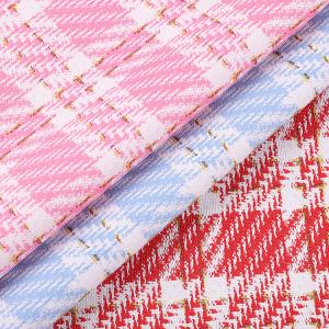 China 0.7mm Synthetic PVC Leather For Bags Printed Gold Thread Lattice factory