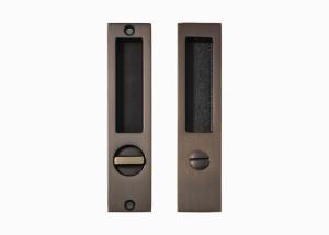 China Brass Sliding Door Lock Set Handles Gold PVD Black For Interior Living Room Bathroom factory