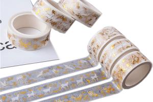 China Oil Proof CMYK Foil Washi Tape For Lipstick Packaging factory