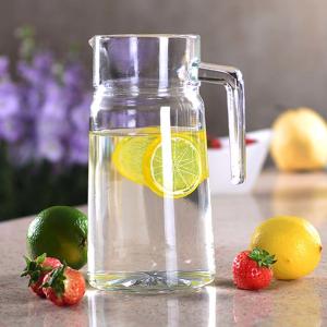 China Kitchen Wide Mouth Water Glass Jug , 1100ml/37oz Juice Carafe With Lid factory