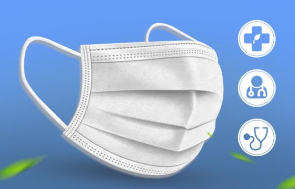 Anti Virus Civil Standard Sanitary 3 ply White Disposable Non-woven Fabric Face