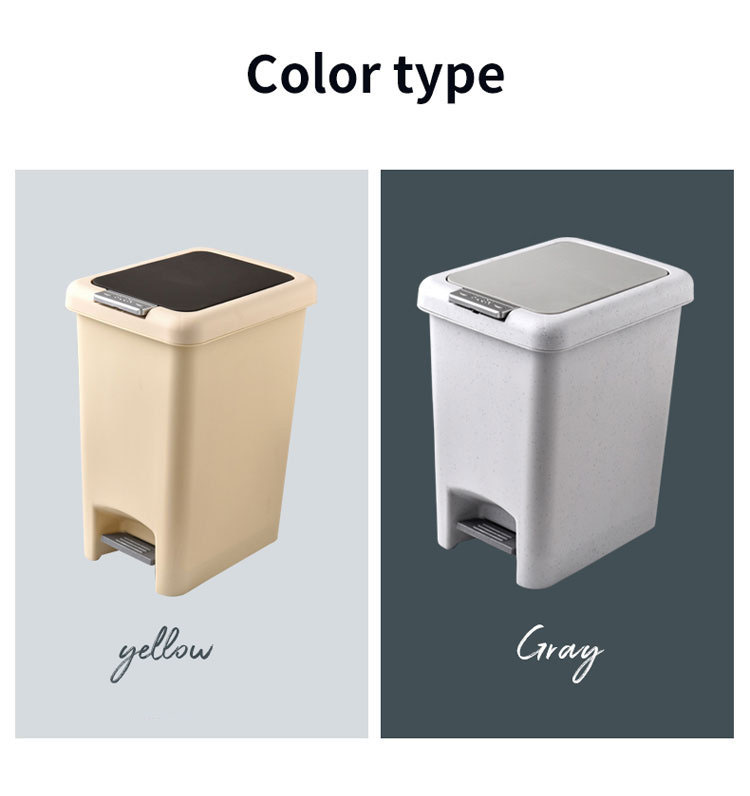 China Wholesale Small Household Foot Pedal Plastic Dustbin With Cover