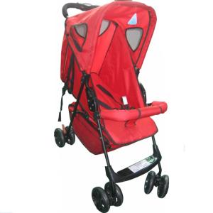 China Single handle Safety Red Baby Stroller Adjust With Three Position factory