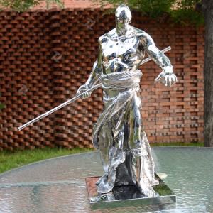 China Cast Stainless Steel Chinese Warrior Sculpture Mirror Polished For Collection factory