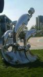 Outdoor metal Dolphin stainless steel statue with mirror polish,Stainless steel