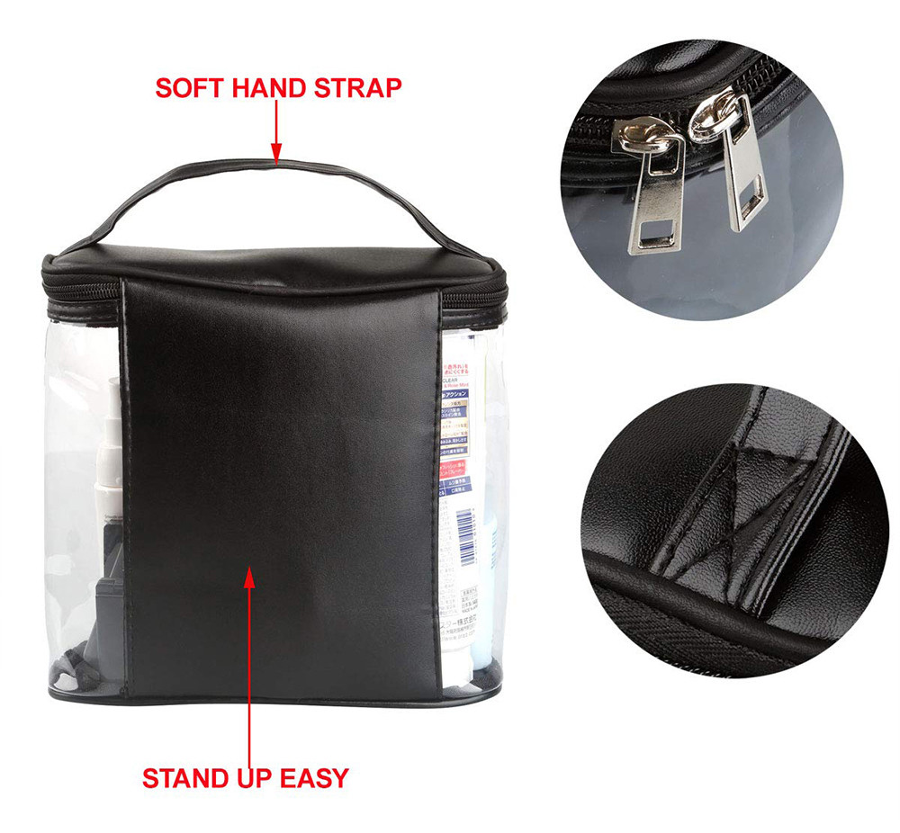 10*4*8in Unisex Clear PVC Makeup Bag For Travel