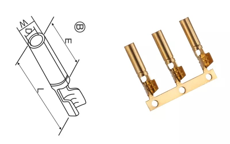 2.35mm C2600 Brass Waterproof Electrical Crimp Terminal