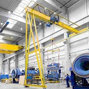 China Box Single Girder Semi Gantry Crane 20 Ton Rail Mounted RMG Crane factory