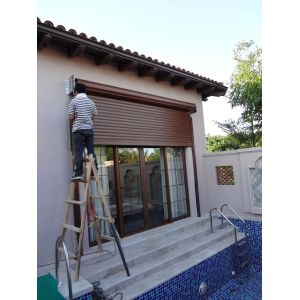 HA80 Wood Grain Aluminum Roller Shutter Door 80mm Width