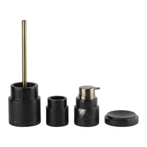 China Nero Margiua Marble Bathroom Accessories Sets With Step Based Bronze Parts factory